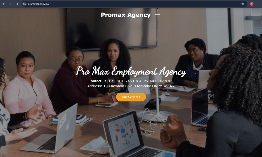 promax agency website homepage